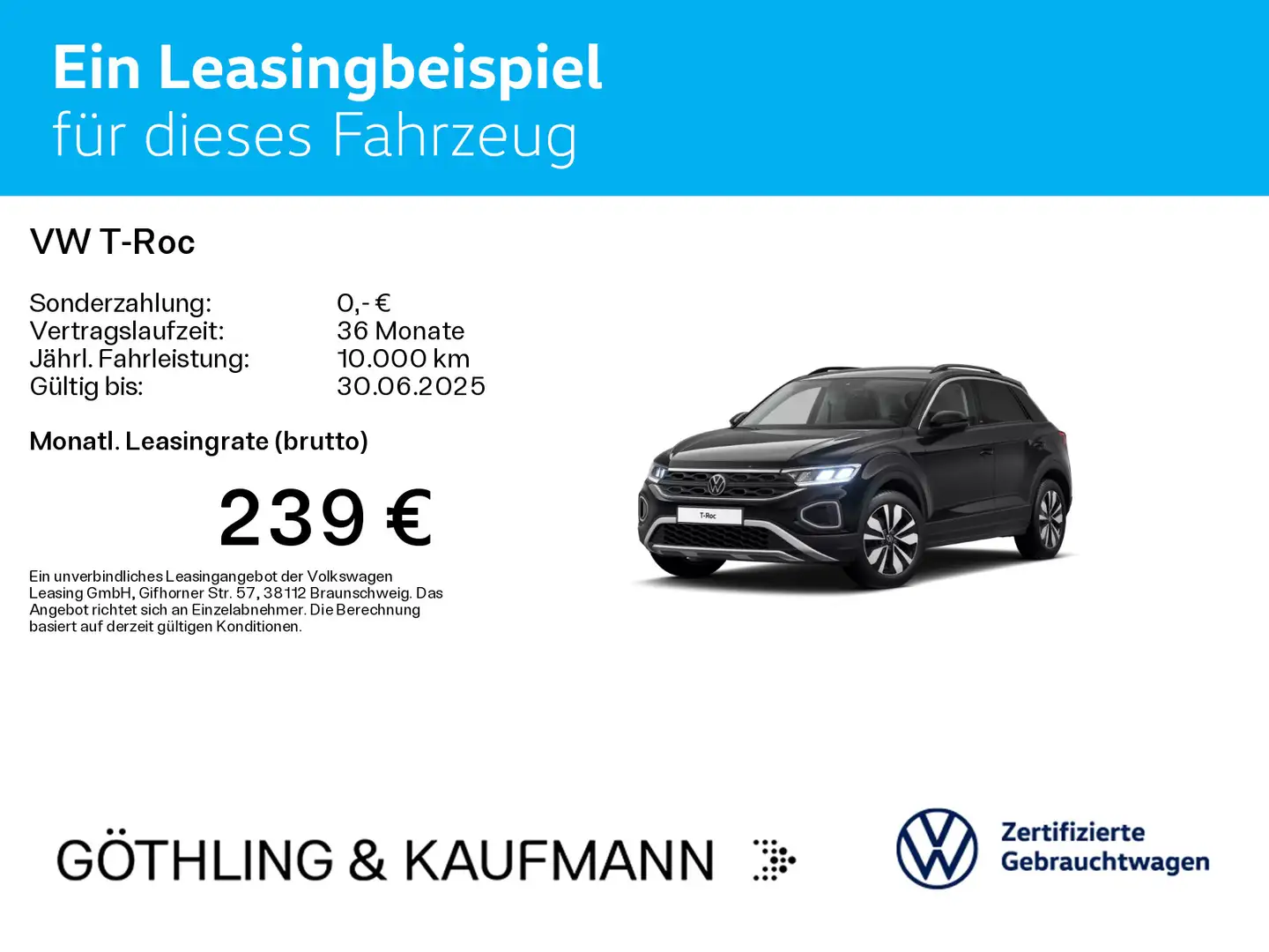 Volkswagen T-Roc Life MOVE 1.5 TSI 110kW 6-Gang*NAVI*ASG*SH Schwarz - 2