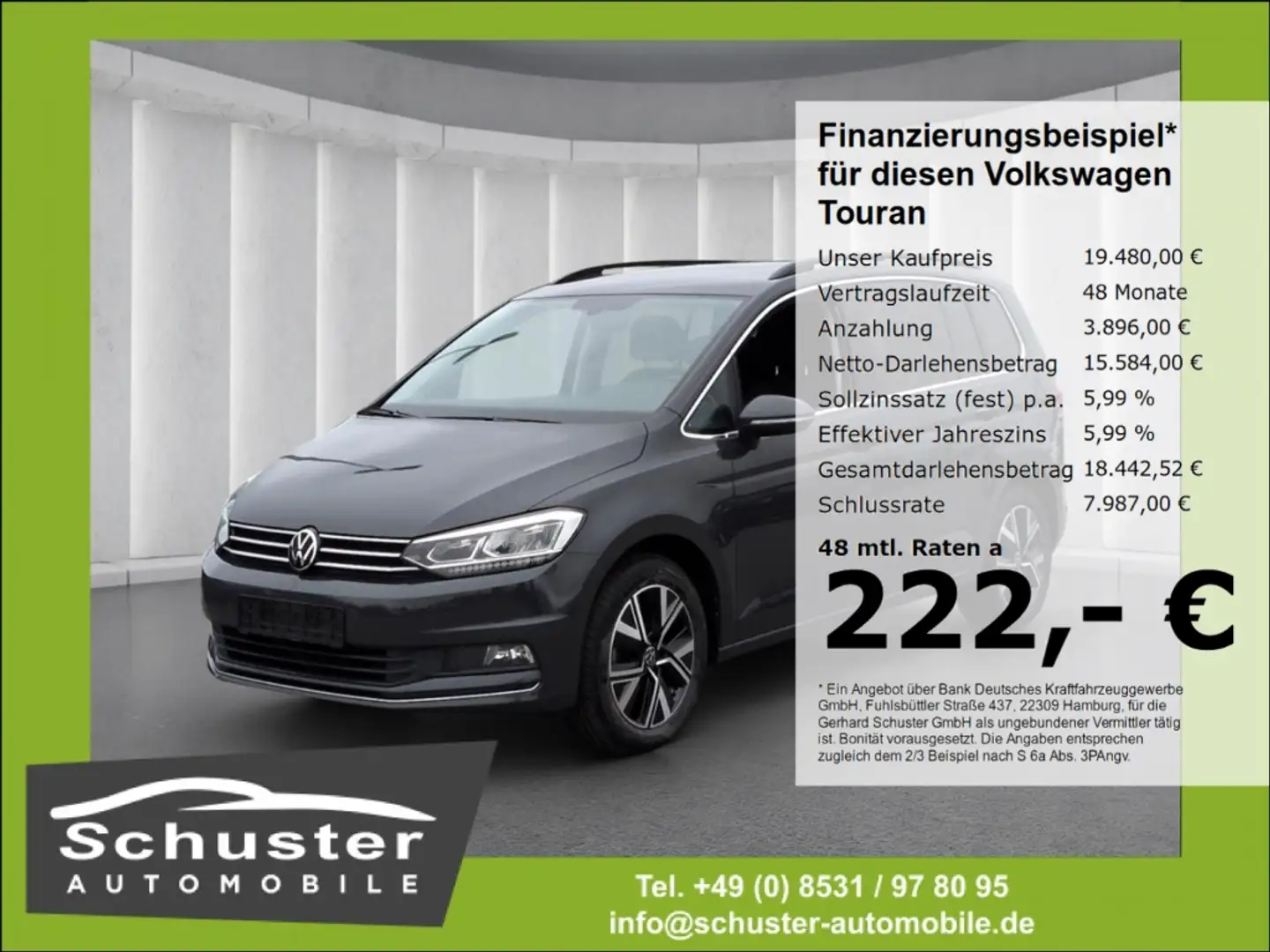 Volkswagen Touran Highline 1.5TSI*DSG LED ACC Massage SHZ Grau - 1