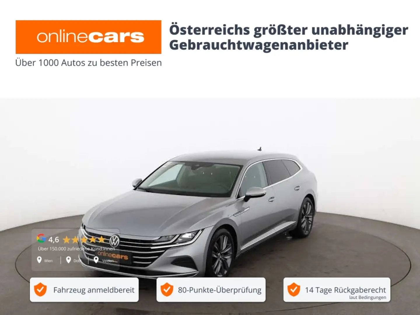 Volkswagen Arteon SB 2.0 TDI  Elegance Aut LED AHK RADAR NAV Silber - 1