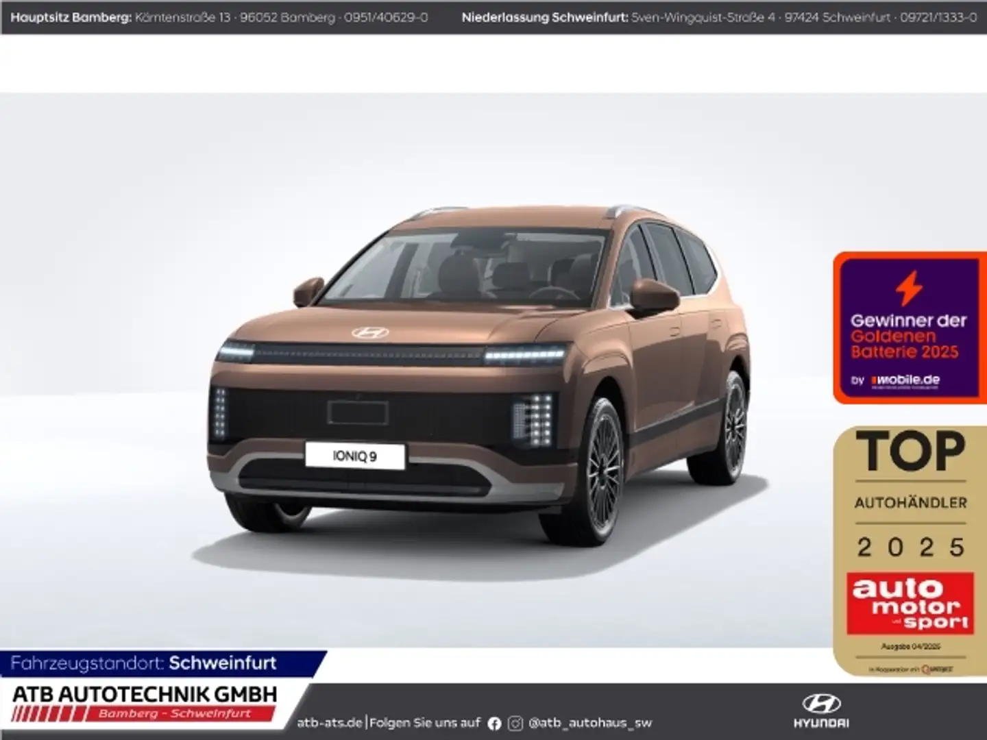 Hyundai 9 UNIQ 110 kWh Allradantrieb HUD Navi Leder Braun - 1