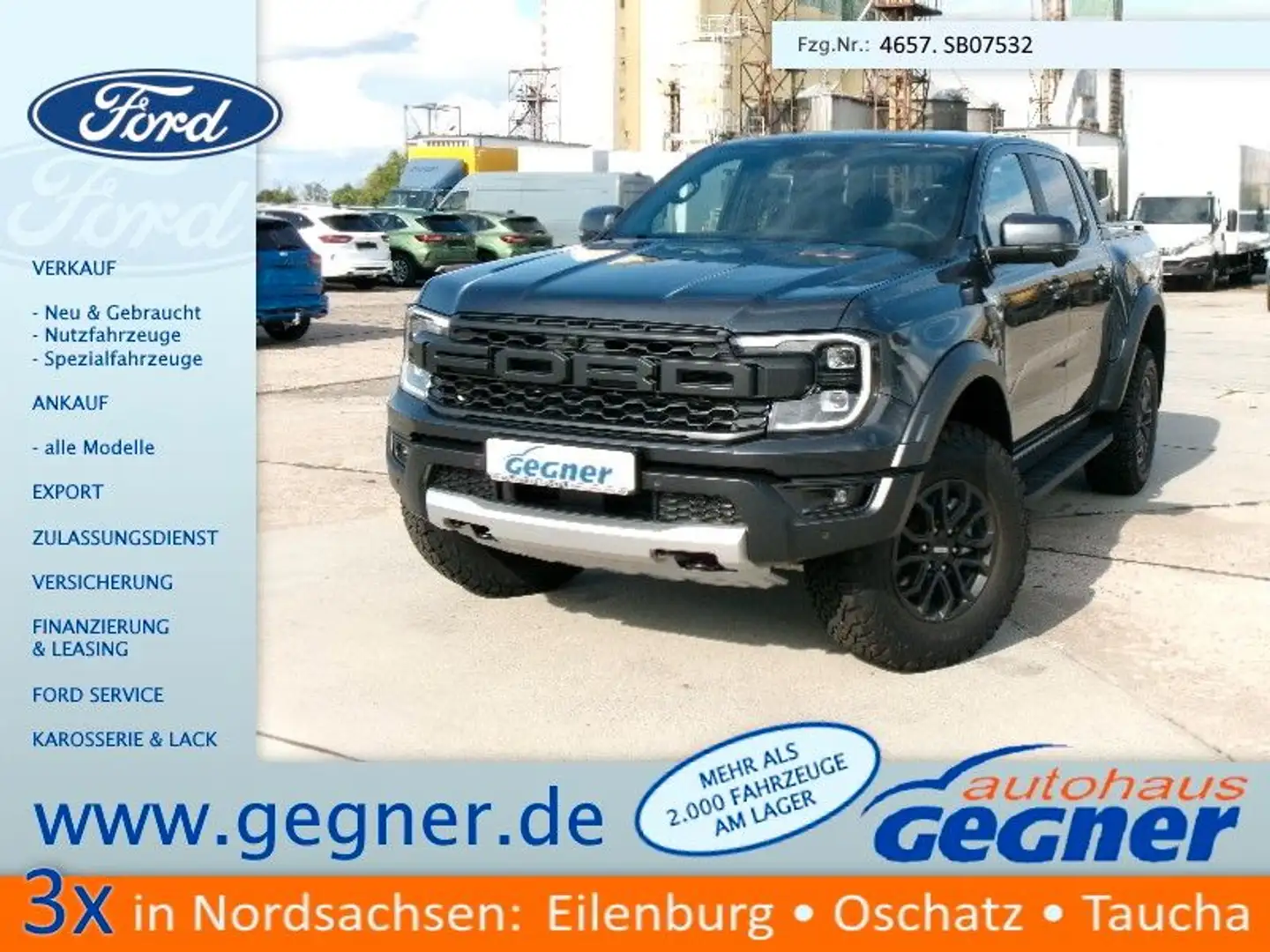 Ford Ranger Raptor 3.0L V6 DoKa AT 360Kam ACC AHK Nav Grau - 1