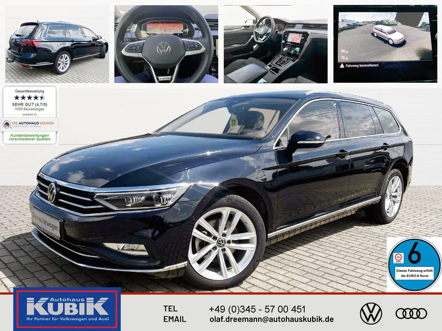 Volkswagen Passat Variant 2.0 TDI Elegance 4motion DSG+Leder+IQ.Light+Traile Schwarz - 1