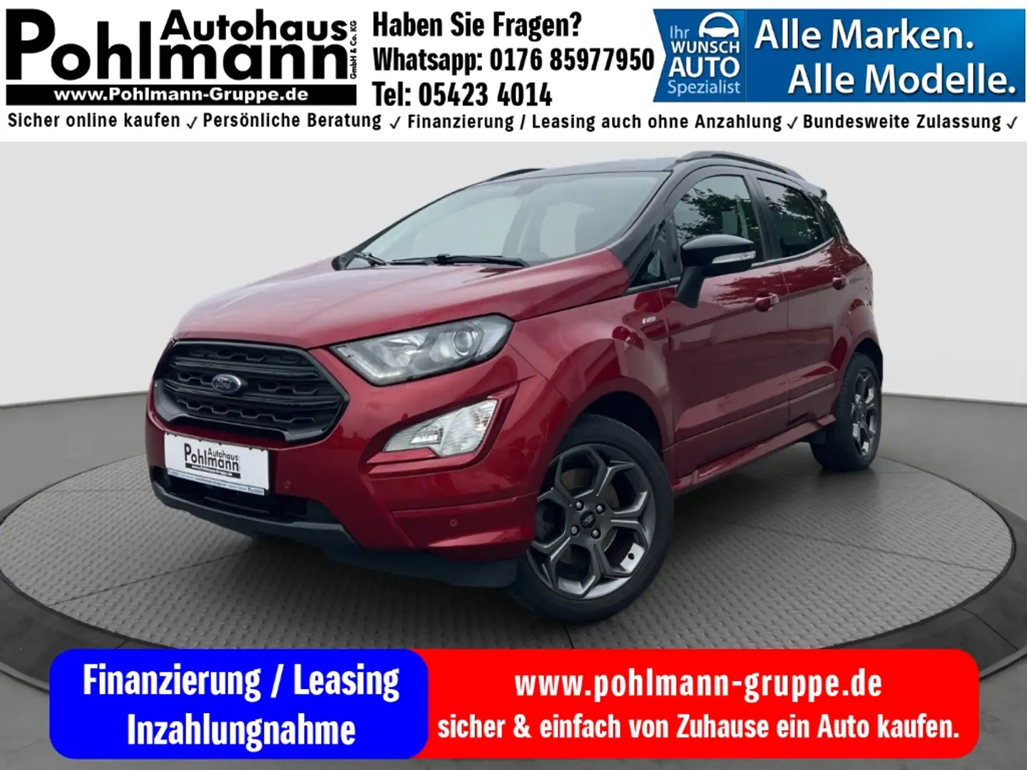 Ford EcoSport ST-Line EU6d-T EcoBoost 1.0 AHK Klimaautom Keyless Rouge - 1
