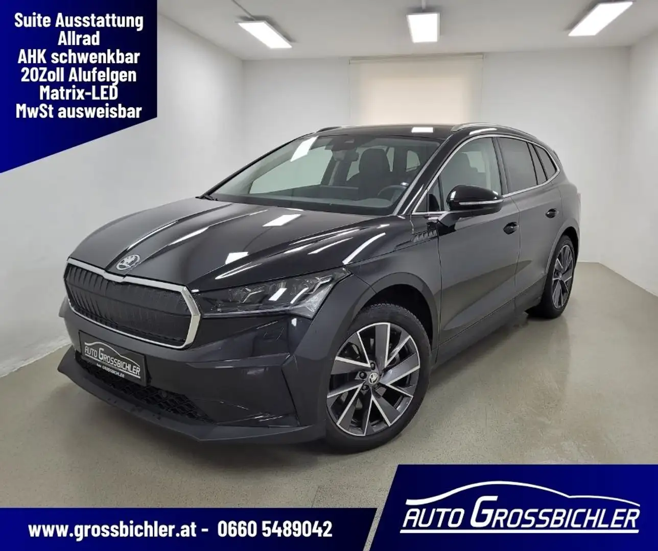 Skoda Enyaq iV 80x 82kWh, Suite, AHK, netto 33 292,- leasin... Noir - 1
