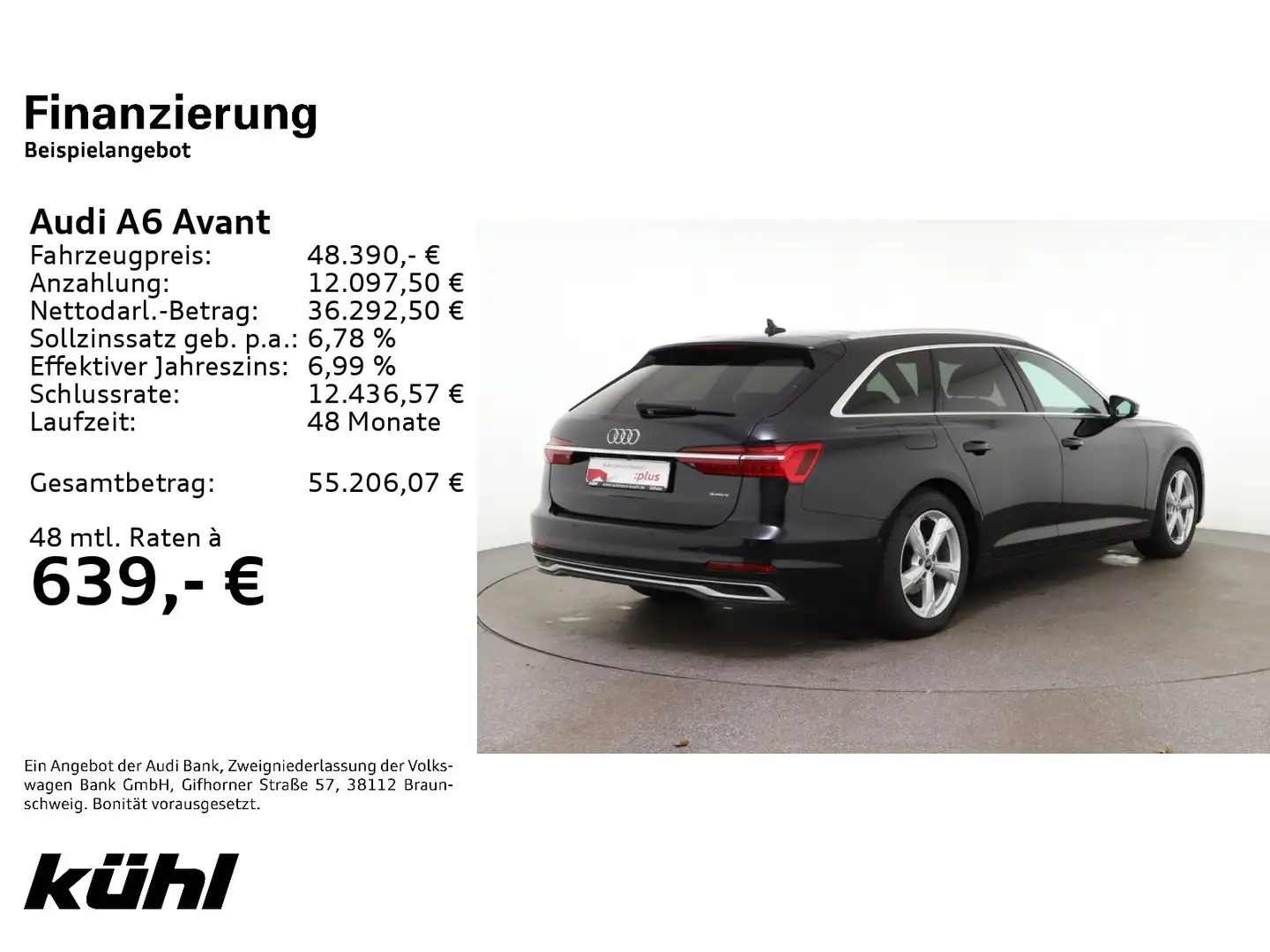 Audi A6 40 TDI Q S tronic advanced Matrix Pano Schwarz - 2