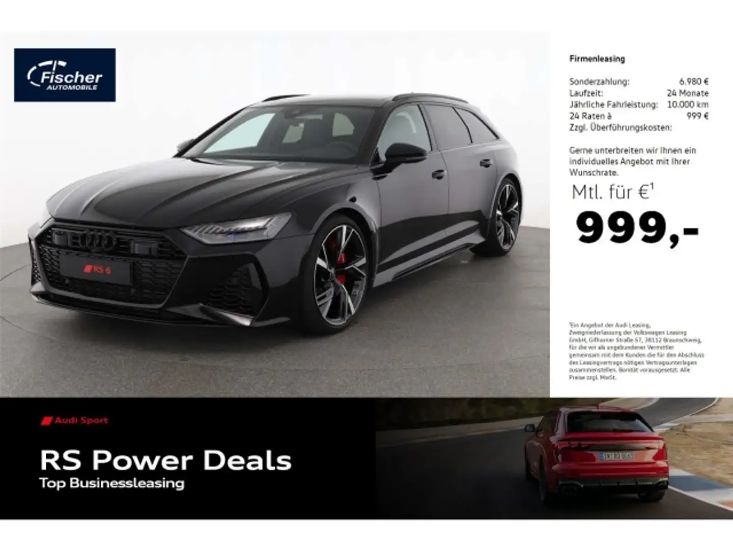 Audi RS6 Avant TFSI quattro LP: 175.510,-Keramik/305km/h Zwart - 2