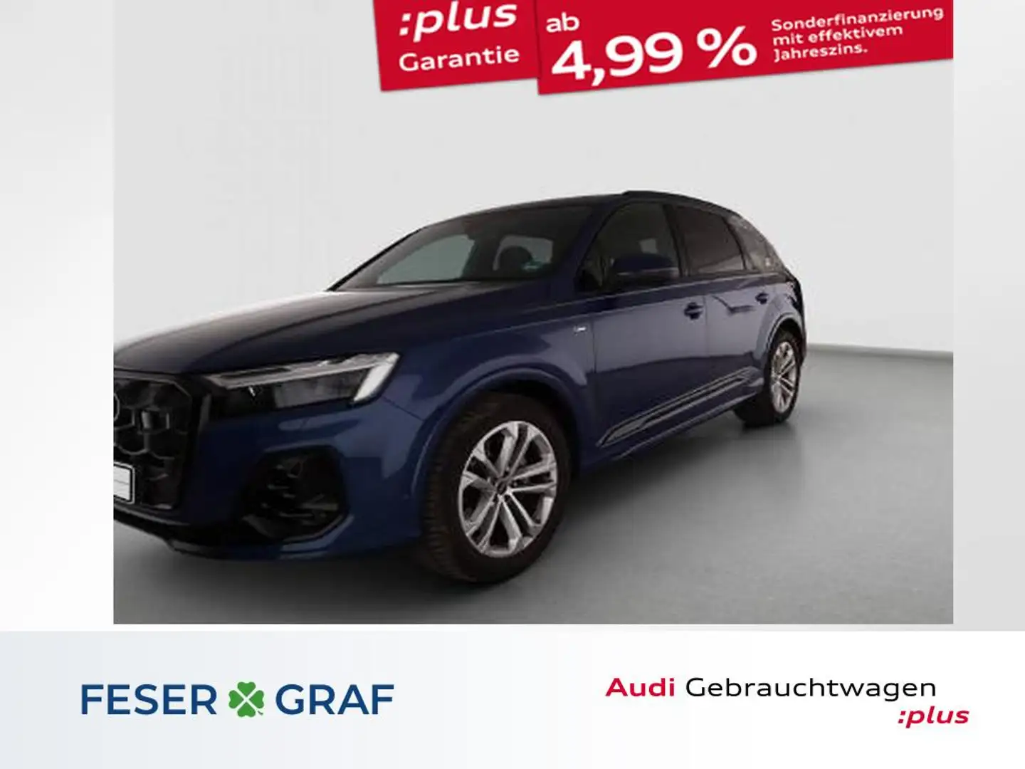 Audi Q7 55 TFSI qu.S-line,Matrix,AHK,360°,ad.Air,Pano Blau - 1