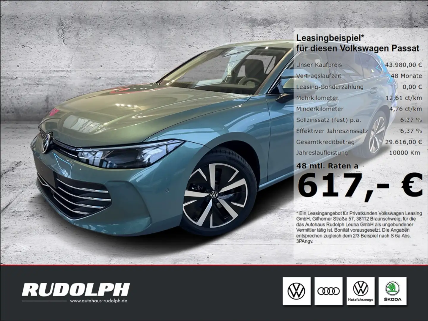 Volkswagen Passat Business 1.5 eTSI 7-Gang-DSG ACC LED Navi PDCv+h Grün - 1