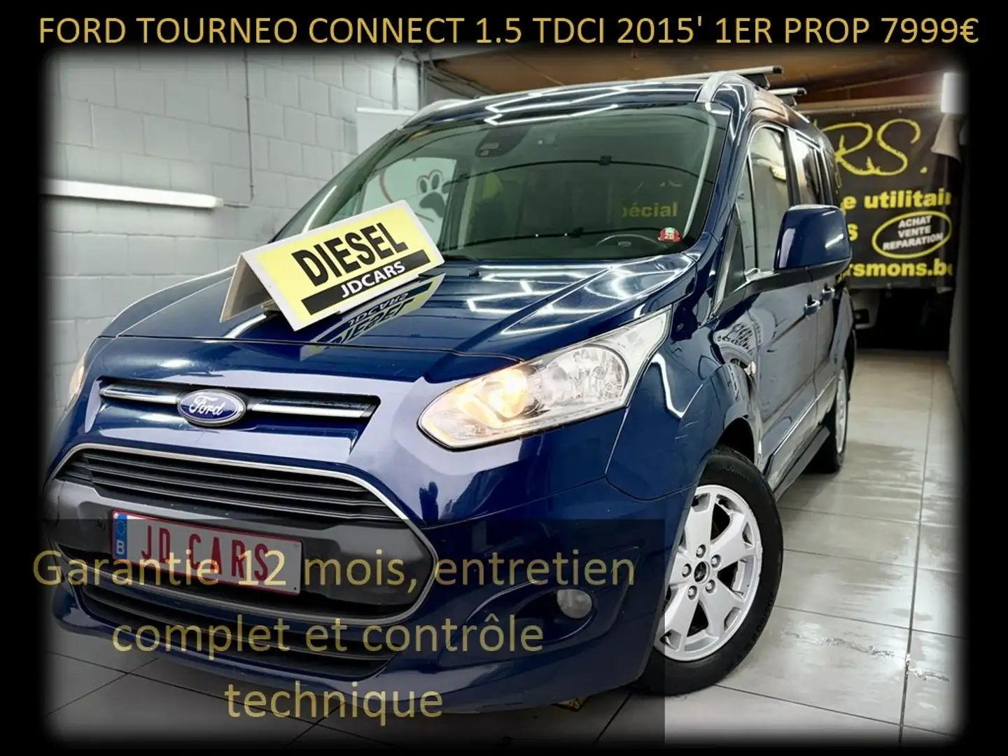 Ford Tourneo Connect 1.5TDCi SUREQUIPEE ‼️GARANTIE 1AN CTOK‼️ Bleu - 1
