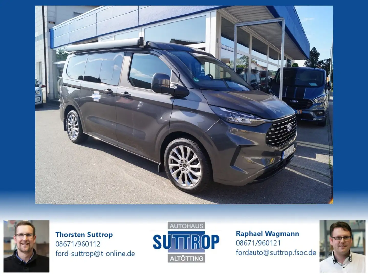 Ford Transit Custom 320 L1 Nugget Titanium Aufstelldach FWD Grau - 1
