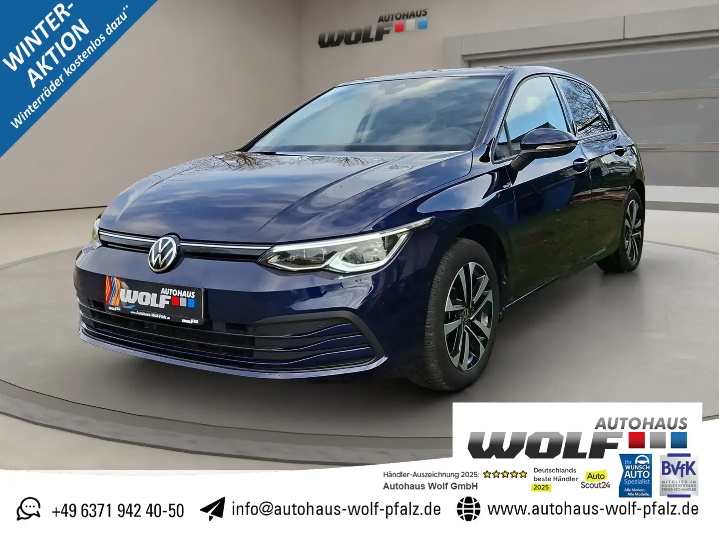 Volkswagen Golf 1.5 eTSI United IQ.Light~ACC~Lane Assist~Rear View Blau - 1