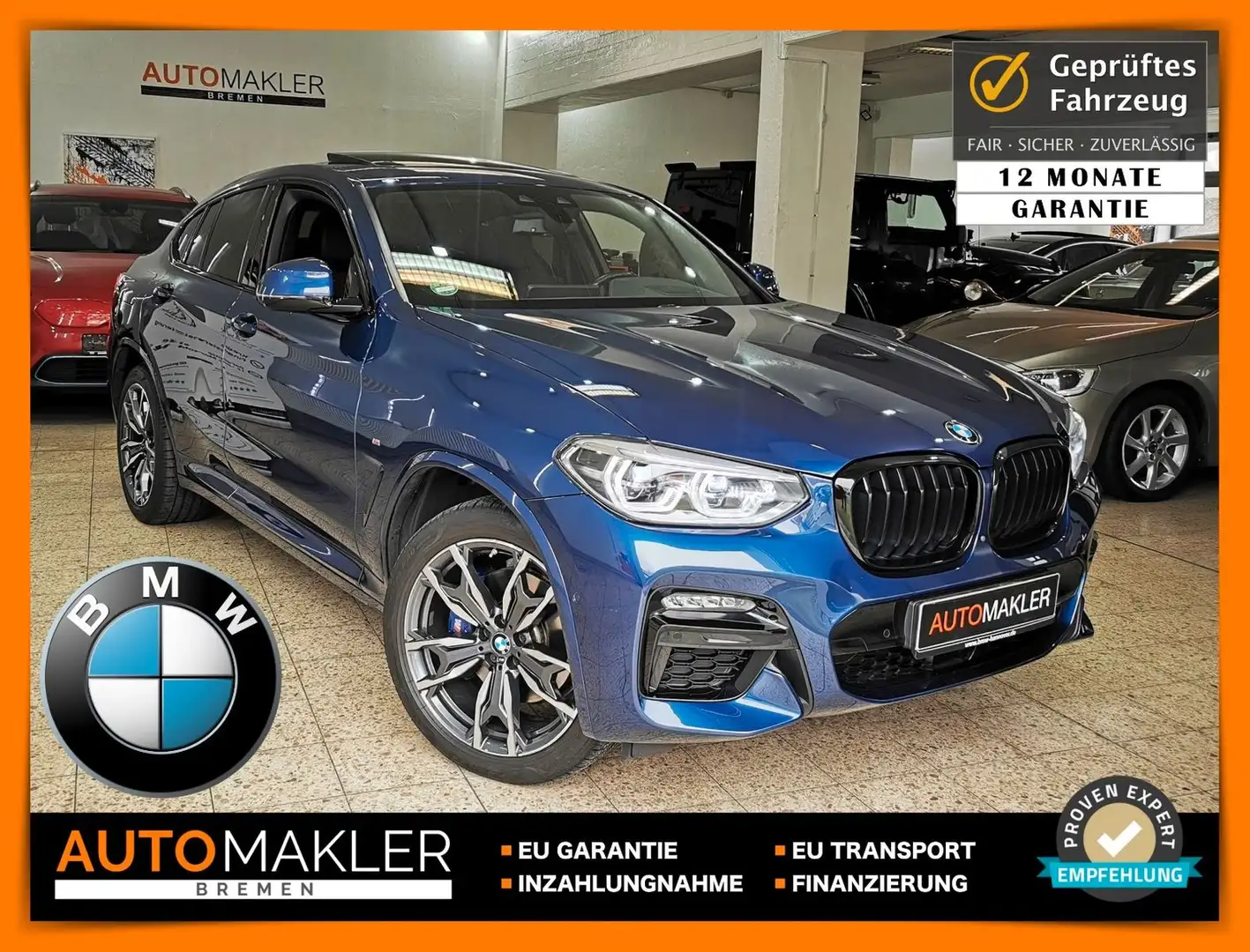 BMW X4 M40i Performance+PANORAMA+HUD+GARANTIE Bleu - 1