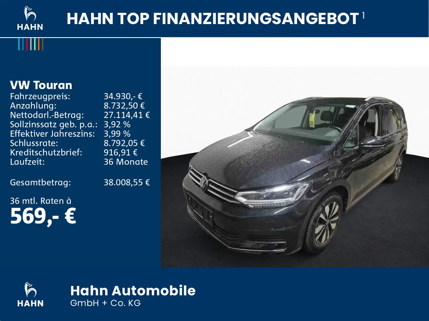 Volkswagen Touran 1.5TSI DSG Move 7-Sitzer LED Navi AHK ACC Schwarz - 2