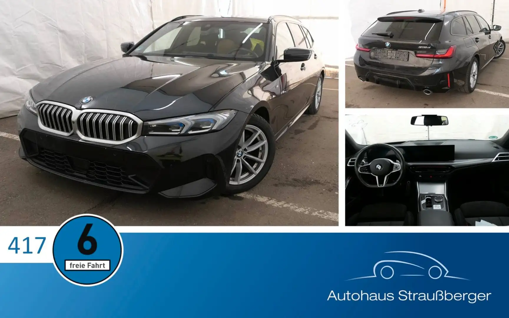 BMW 318 d Touring M Sport FL2 ACC AHK HiFi HUD 360° Noir - 1