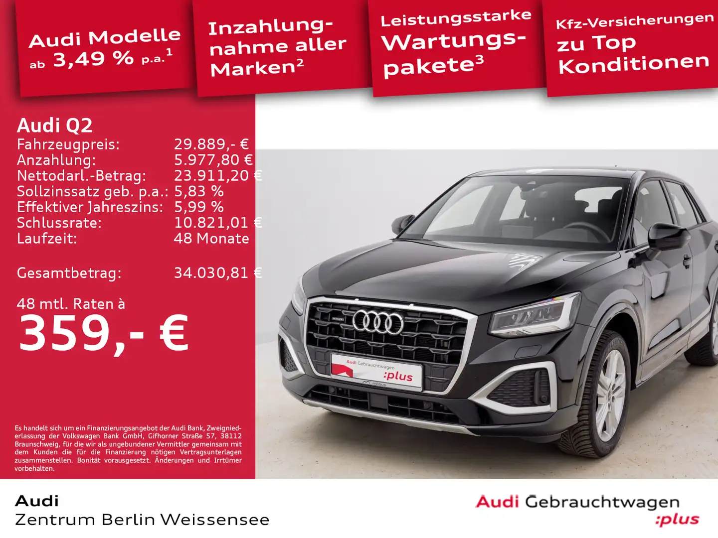 Audi Q2 40 TFSI S-TRO*QUA*S-LINE*GJR*LED*ACC*PANO*APP Schwarz - 1