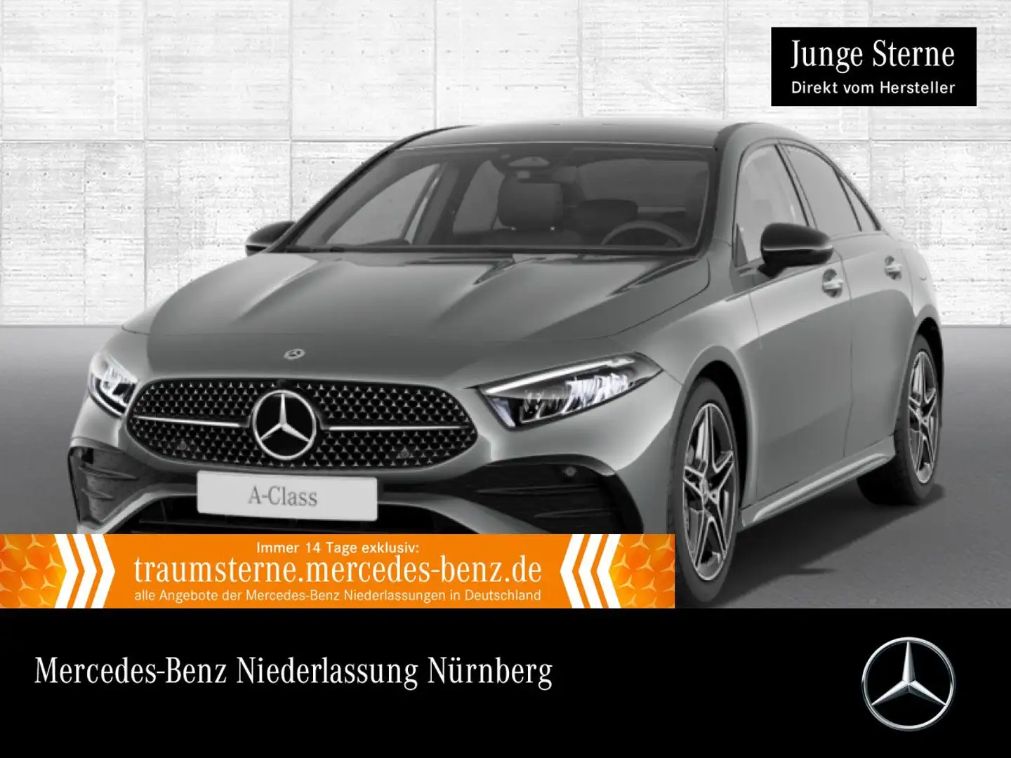 Mercedes-Benz A 200 Lim AMG+NIGHT+PANO+AHK+LED+KAMERA+KEYLESS+7G Grau - 1
