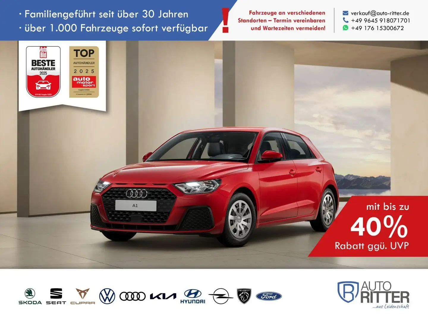 Audi A1 Sportback Navi|Klima|PDC|DAB Rot - 1