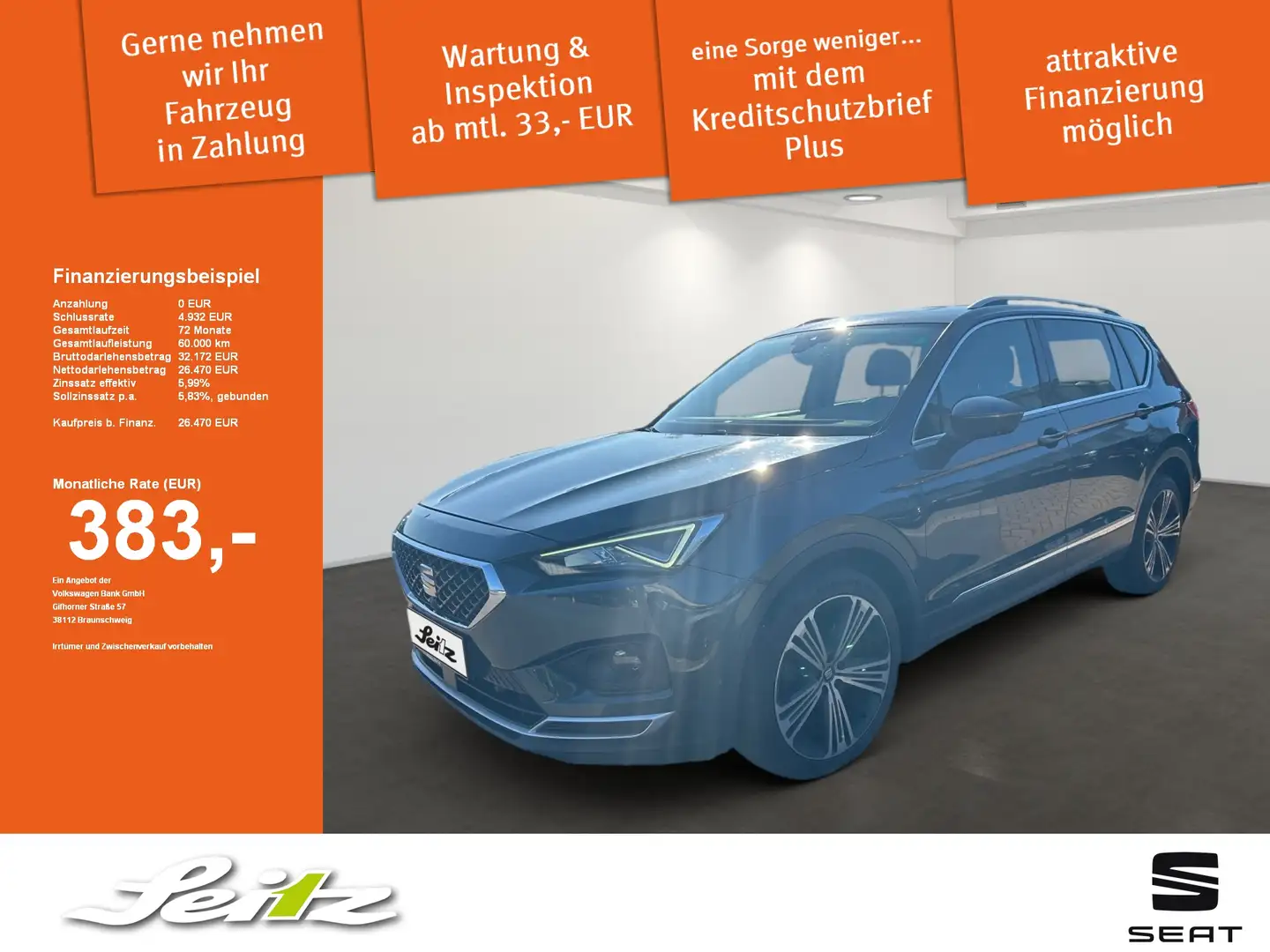SEAT Tarraco 2.0 TSI DSG Xcellence 4Drive Navi. LED. Panorama-A Braun - 1
