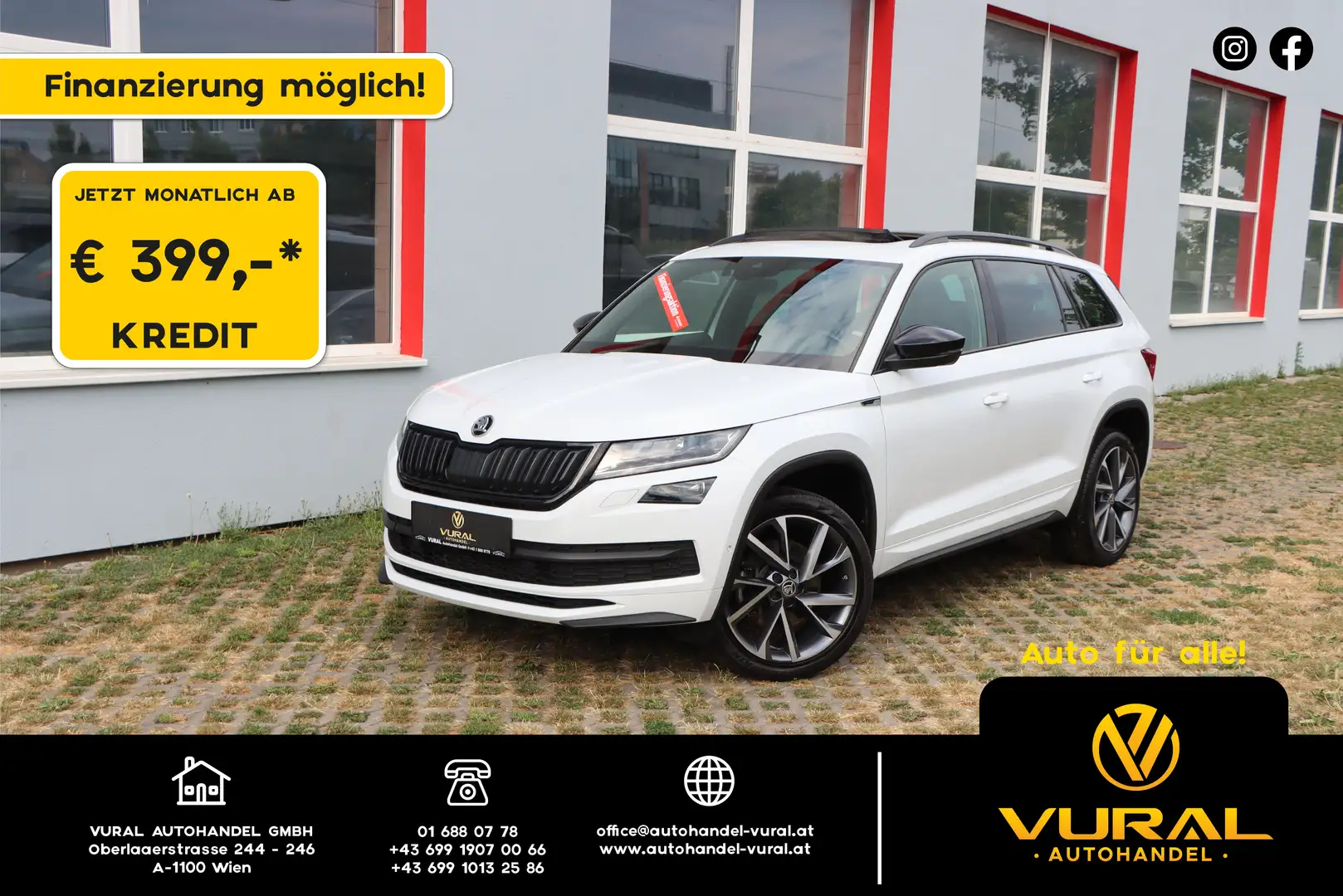 Skoda Kodiaq 2.0 TDI DSG Sportline 4x4 | Panorama | 360° Kam Weiß - 1