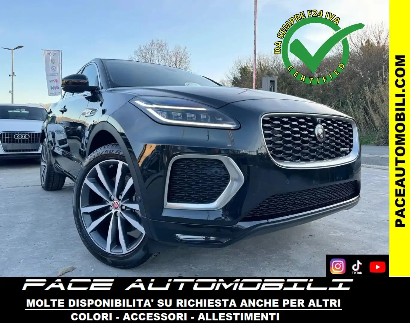 Jaguar E-Pace D165 AWD R-DYNAMIC SE BLACK PACK PDC ACC LED 20" Nero - 1