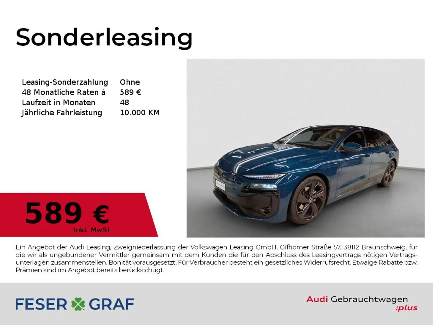Audi A6 Avant e-tron S line - AHK - B&O - MATRIX - Blau - 1