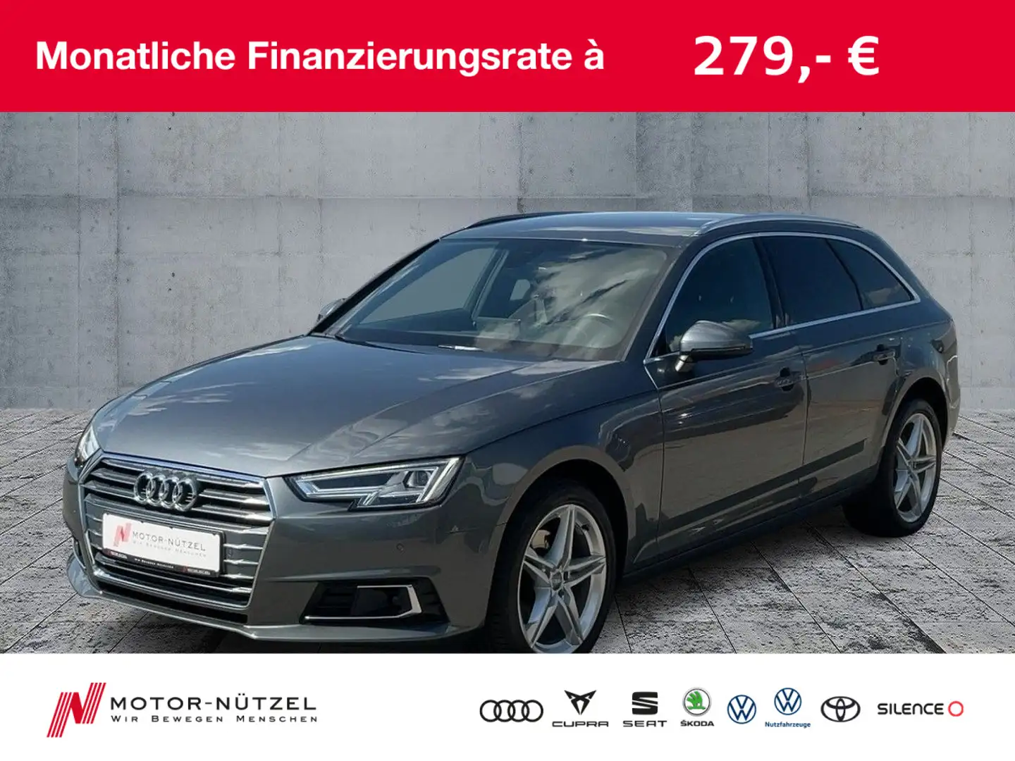 Audi A4 2.0TFSI S-TR S-LINE LED+NAV+ACC+RFK+AHK Gris - 1