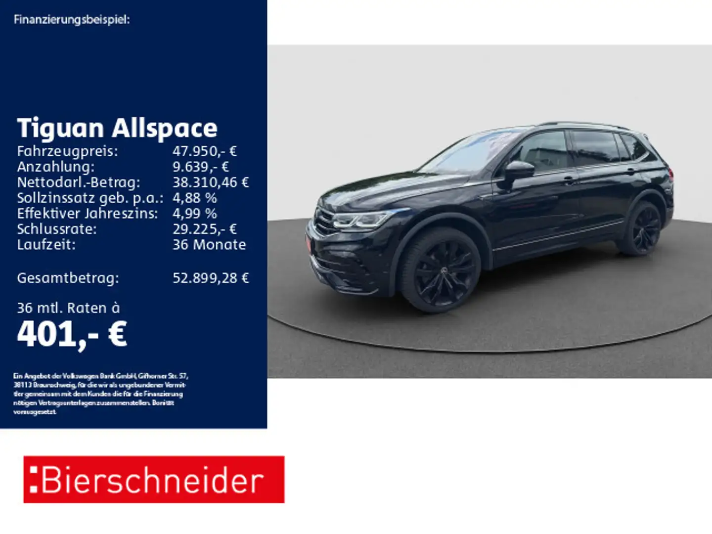 Volkswagen Tiguan Allspace 2.0 TDI DSG 4Mo R-Line Black AHK Schwarz - 1