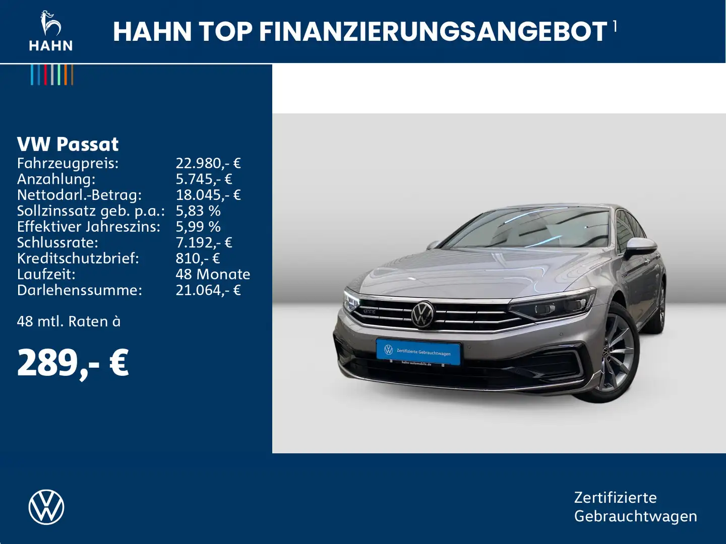 Volkswagen Passat GTE 1.4 TSI DSG AHK DCC Navi ACC LED Zilver - 2