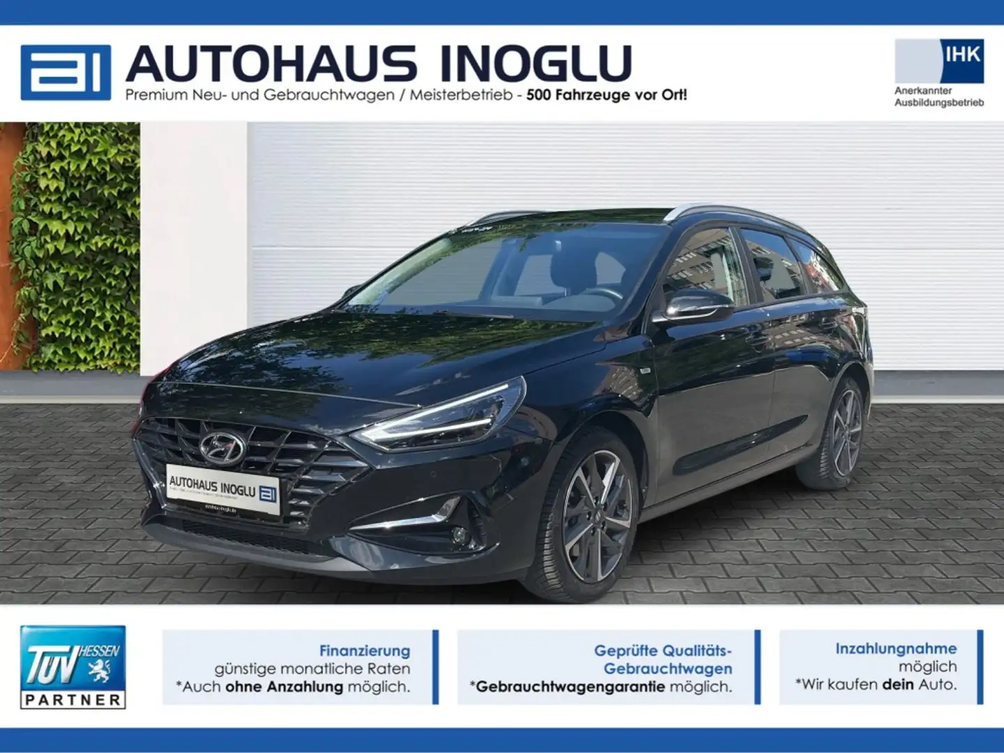 Hyundai i30 1.5 T-GDI DCT*160PS*Navi*LED*RKam*Le Shz*FCA Noir - 1