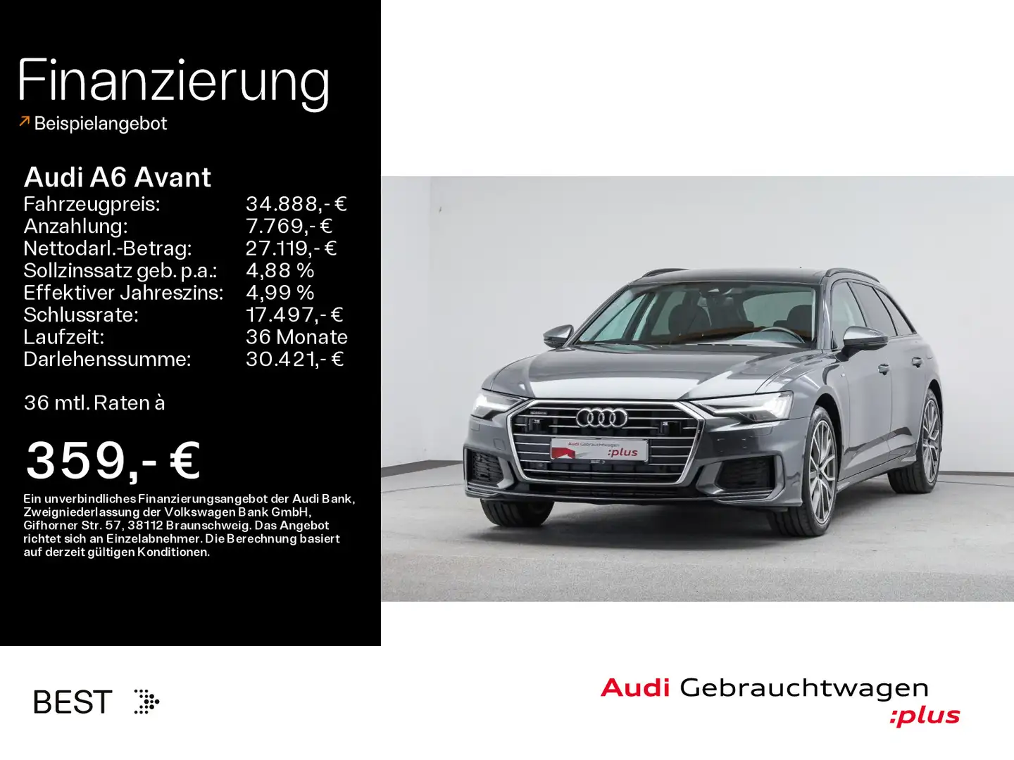 Audi A6 50 TFSI e qu S line ext.*Pano*Matrix Gris - 1