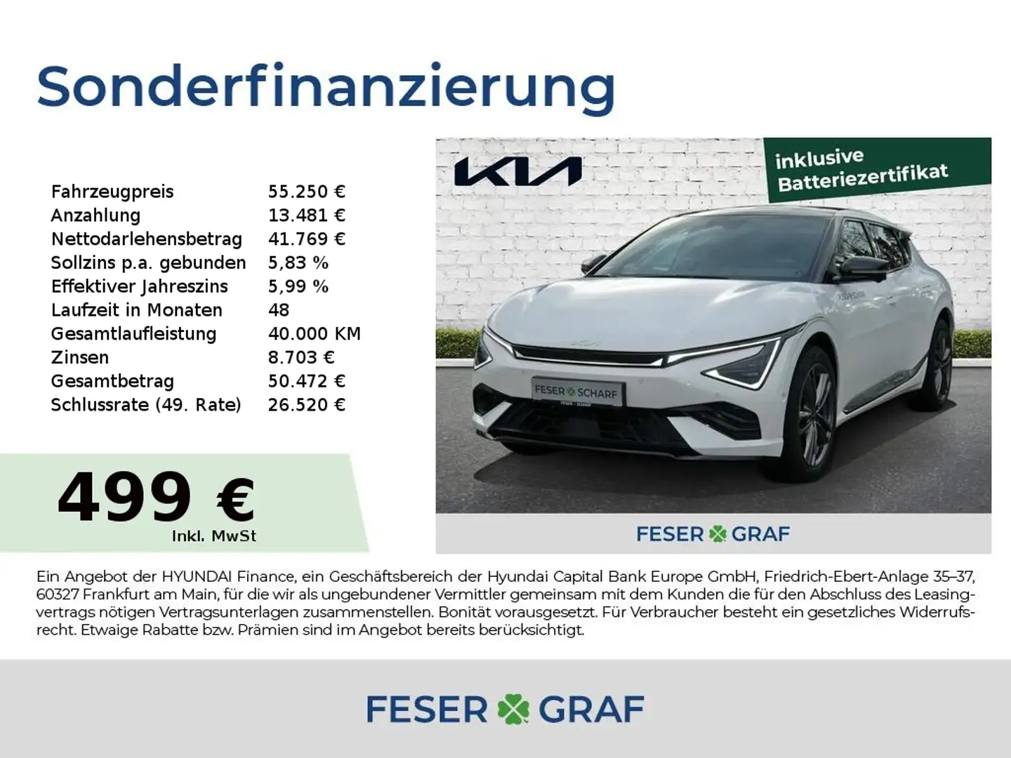 Kia EV6 GT-Line 84 kWh AWD Wärmepumpe Ass+ Pano 20" Weiß - 1