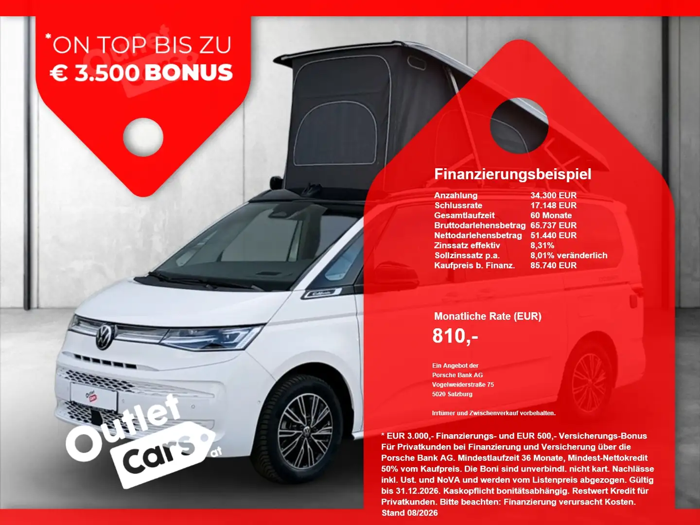 Volkswagen T7 California 2.0 TDI Ocean Camper Pano+ASSIST Weiß - 1