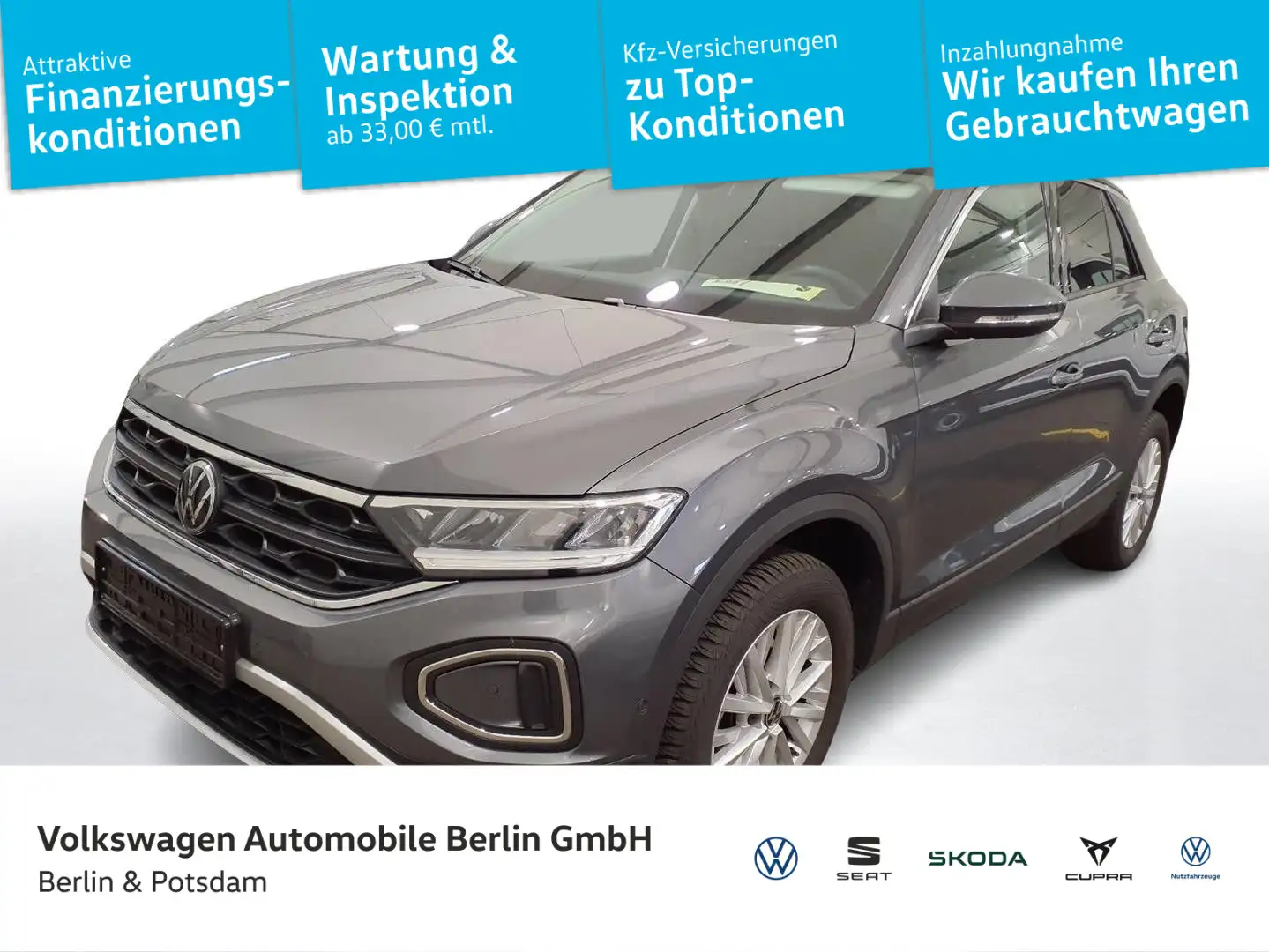 Volkswagen T-Roc 1.0 TSI Life Klima LED PDC SHZ Telefon Grau - 1