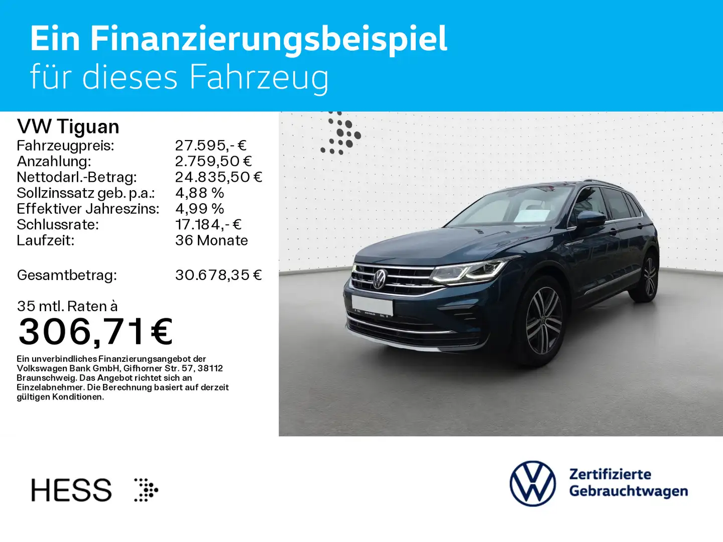 Volkswagen Tiguan 1.5 TSI DSG ELEGANCE*HUD*NAVI*IQ.LIGHT*KA Azul - 2