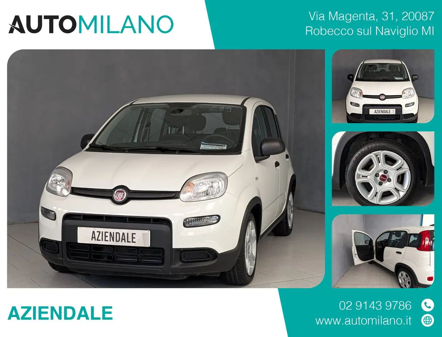 Fiat Panda 1.0 HYBRID 70CV Bianco - 1