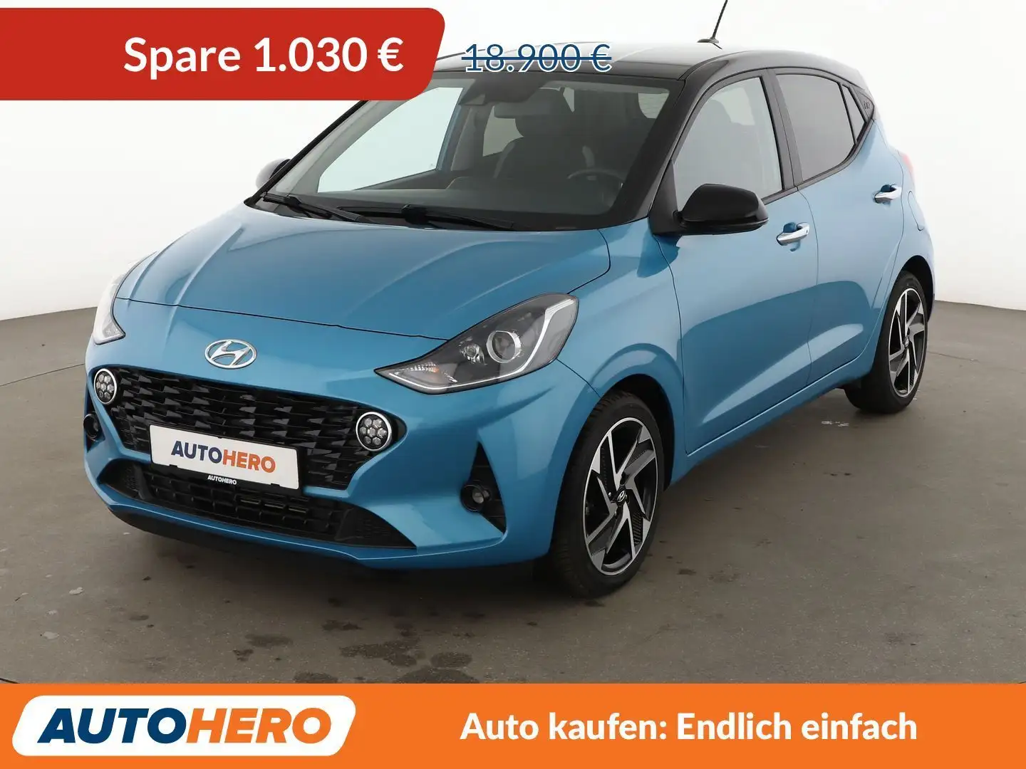 Hyundai i10 1.2 Prime Aut*NAVI*TEMPO*CAM*PDC*SHZ*KLIMA* Blau - 1