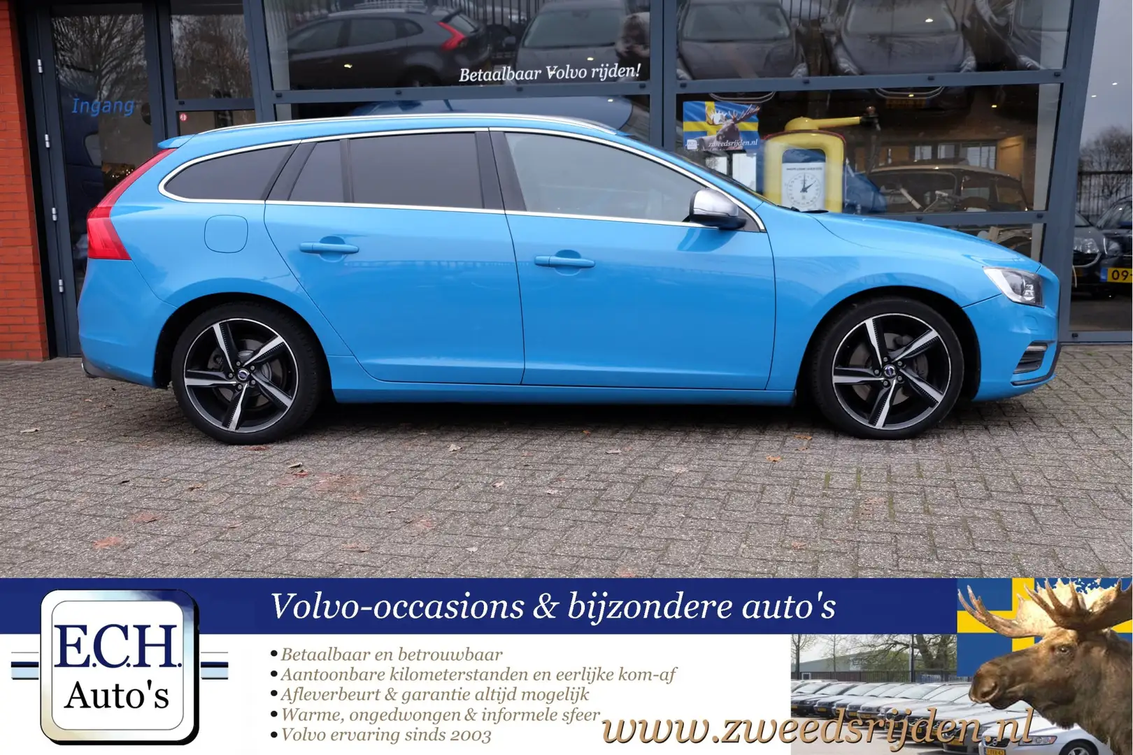 Volvo V60 Cross Country 2.4 D4 AWD Aut. R-Design, 5-cilinder, Rebel Blue, Azul - 2