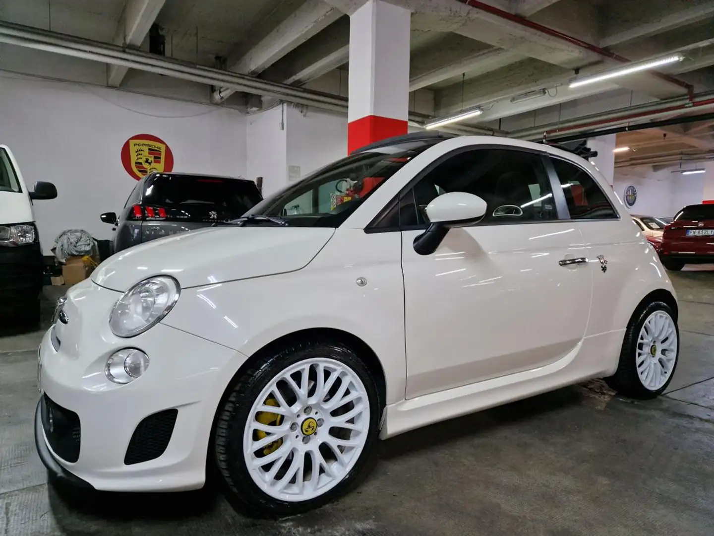 Abarth 500C CABRIO1400T-JET KM.72.000+CERCHI17' Blanco - 1
