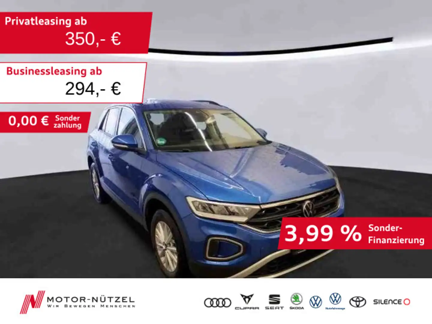 Volkswagen T-Roc 1.5 TSI DSG LIFE LED+NAVI+AHK+ACC+SHZ+DAB Blau - 1