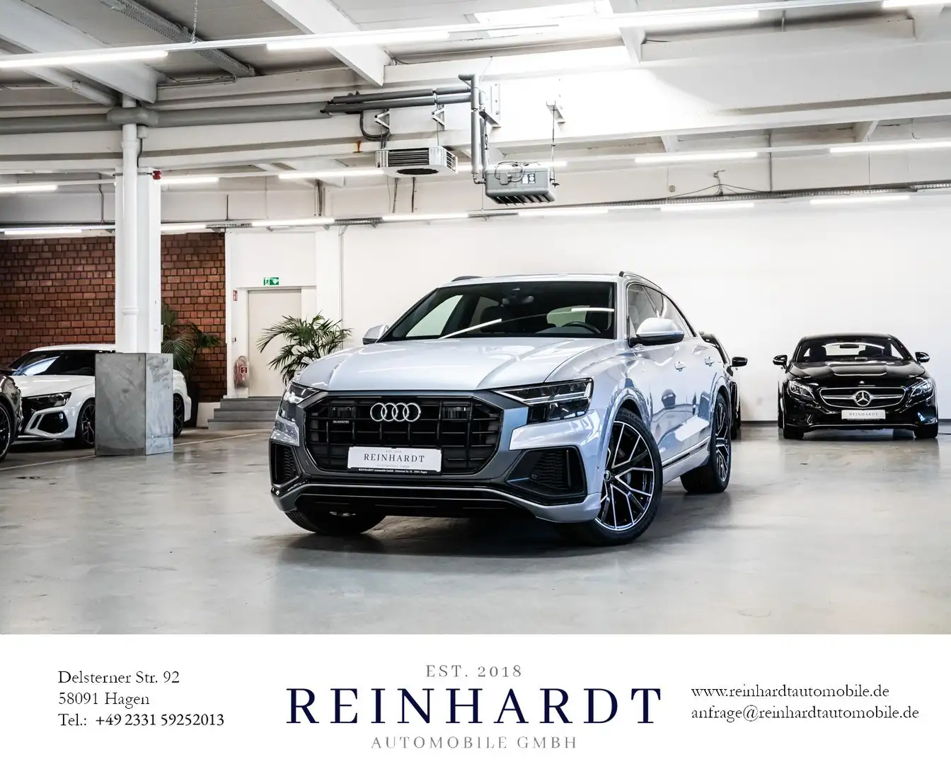 Audi Q8 55TFSIe 2x S LINE BLACK 22Z/ACC/B&O/LANE/AHK Silber - 1