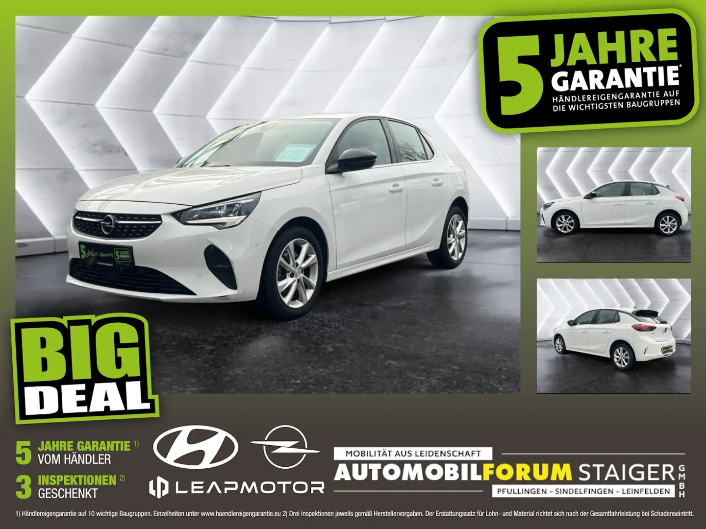 Opel Corsa F 1.2 Elegance 5 Jahre Garantie BigDeal Blanc - 1