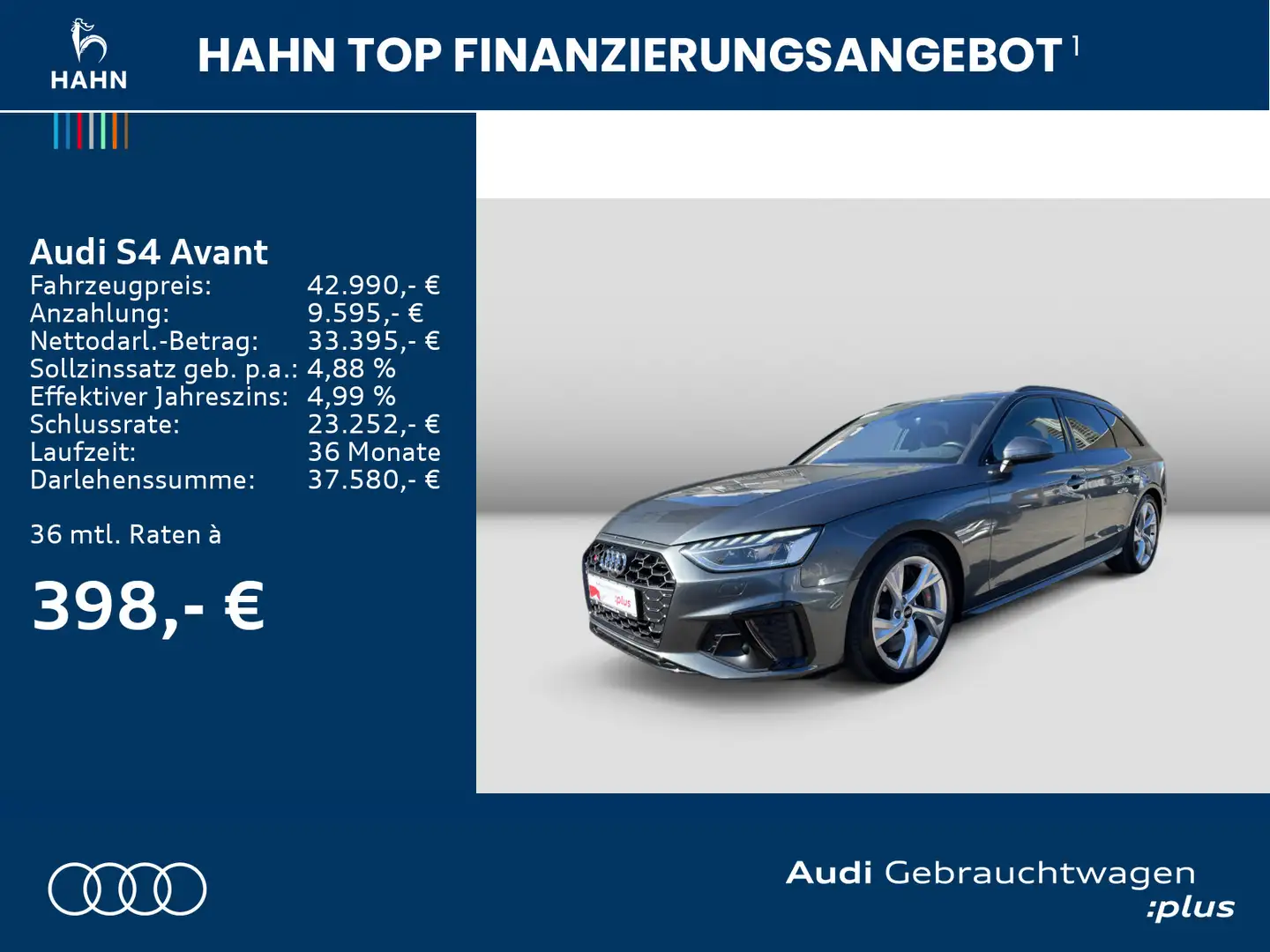 Audi S4 3.0TDI quat Tiptrc Matrix B+O AHK Virtu Šedá - 2