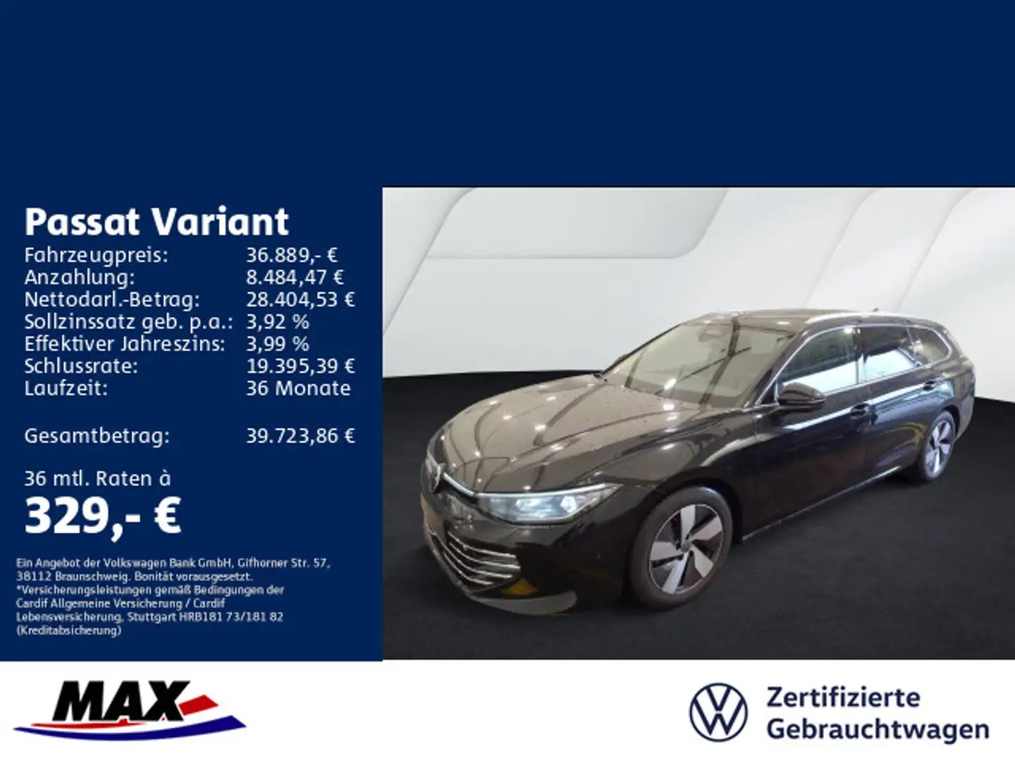 Volkswagen Passat Variant 2.0 TDI DSG ELEGANCE +AHK+KAMERA+ Schwarz - 1