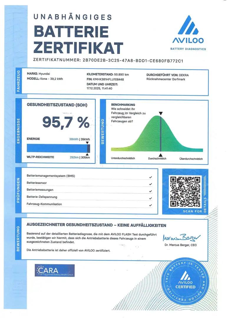 Hyundai KONA Style Elektro 2WD Aut. **GARANTIE*ERSTBESITZ** Rot - 2