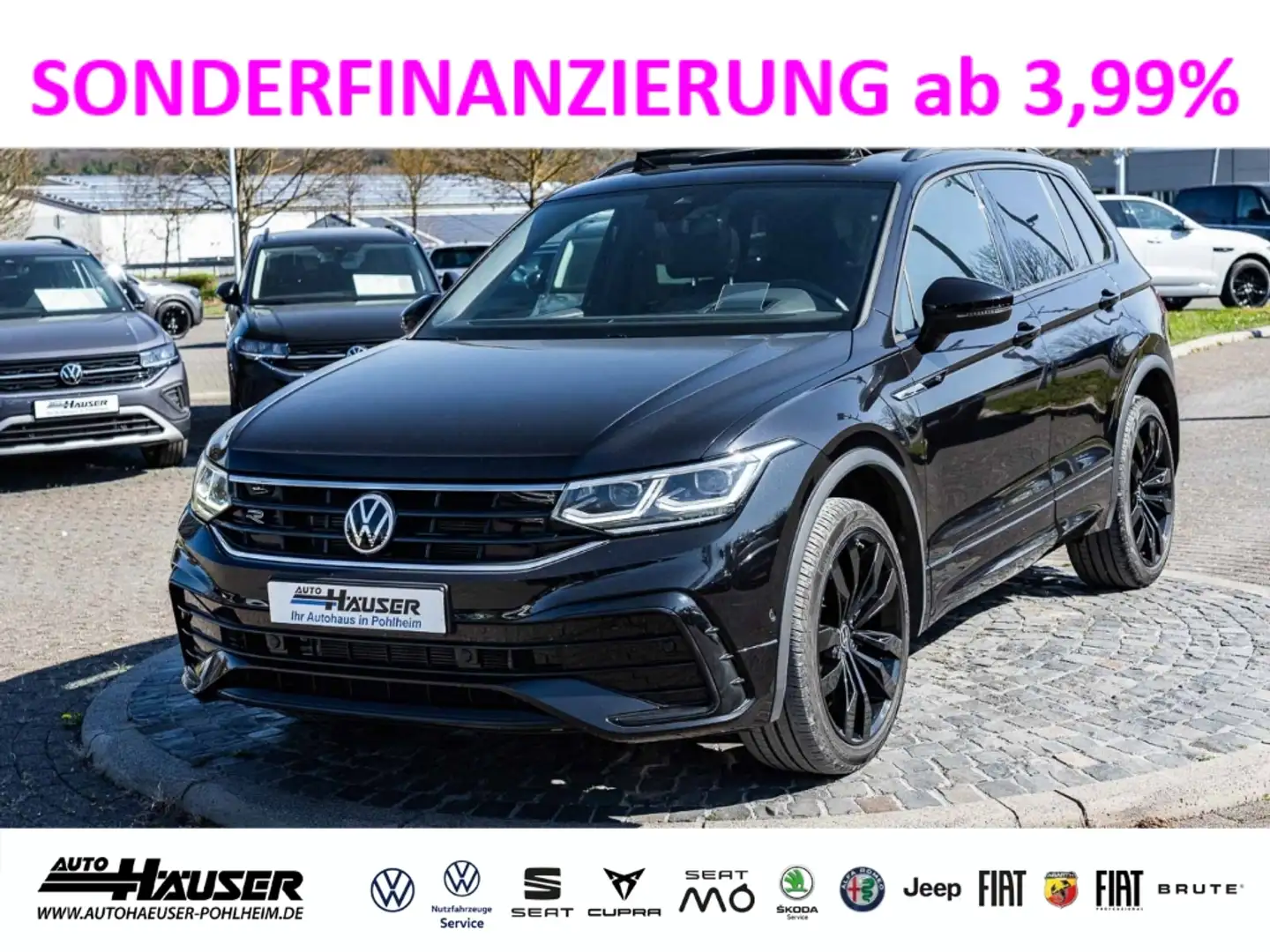 Volkswagen Tiguan R-Line 2.0 TDI DSG 4Motion AHK PANO STANDHZG HUD E Schwarz - 1