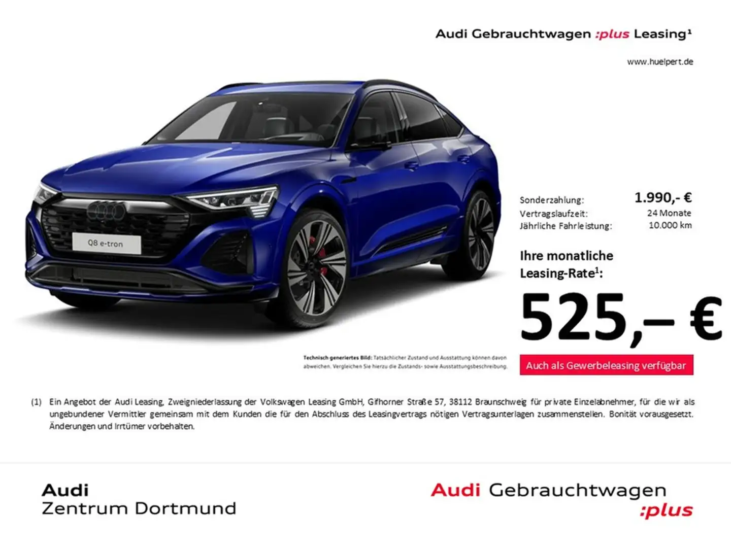 Audi Q8 e-tron Sportback 55 quattro S LINE PANO LM22 Синій - 1