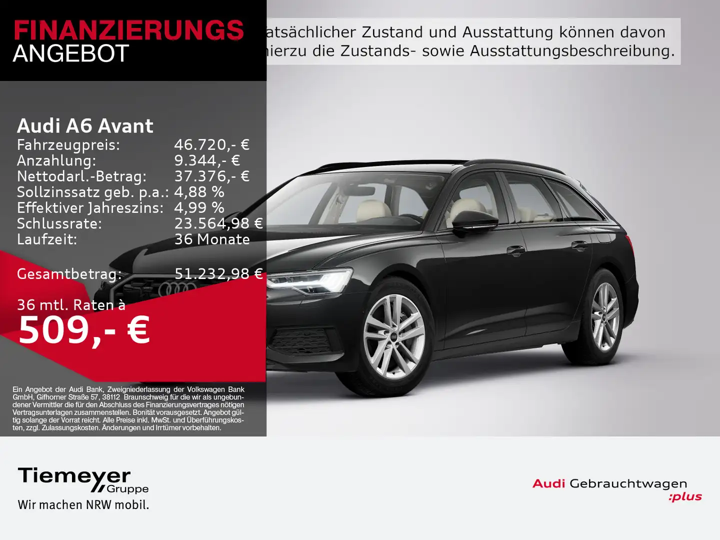 Audi A6 50 TFSIe Q LEDER PANO AHK BuO Schwarz - 1