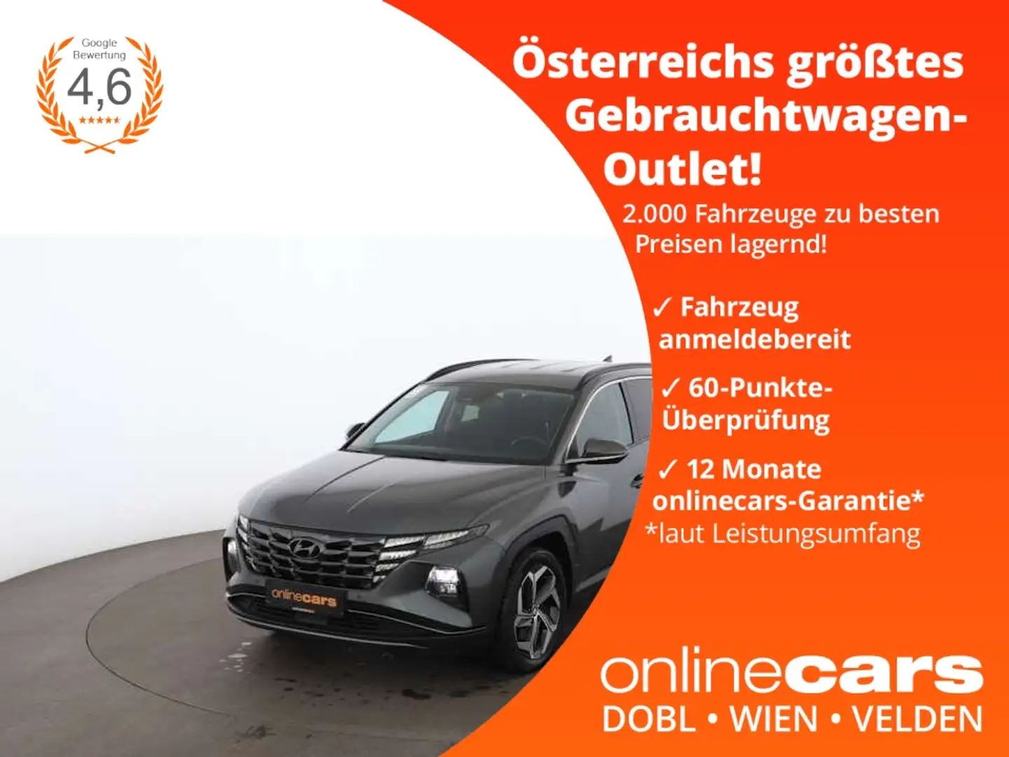 Hyundai TUCSON 1.6 T-GDI Aut LED NAVI SITZHZG TEMP R-CAM Grau - 1