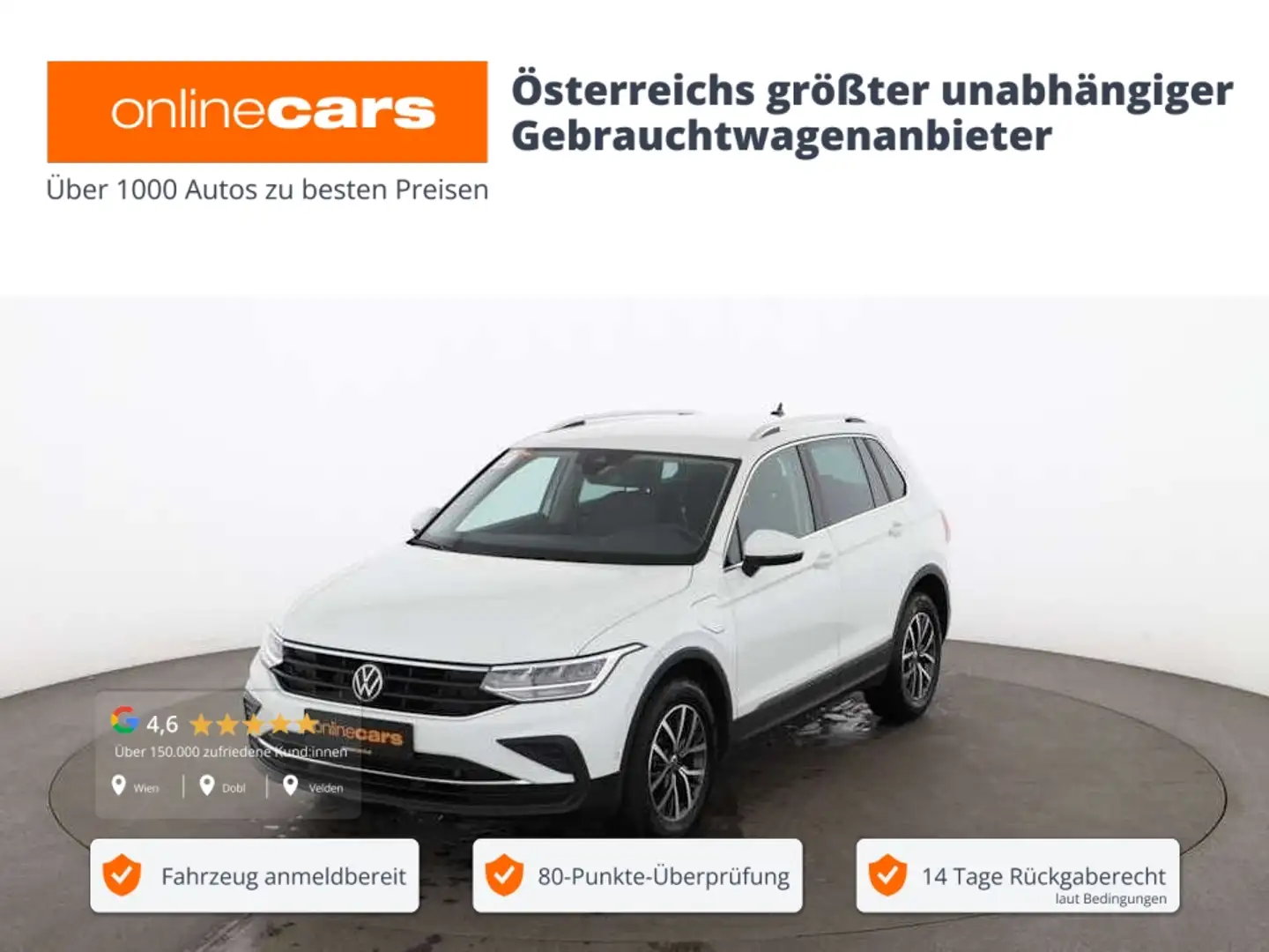 Volkswagen Tiguan 1.4 TSI Life PHEV Aut LED RADAR NAVI R-CAM Weiß - 1