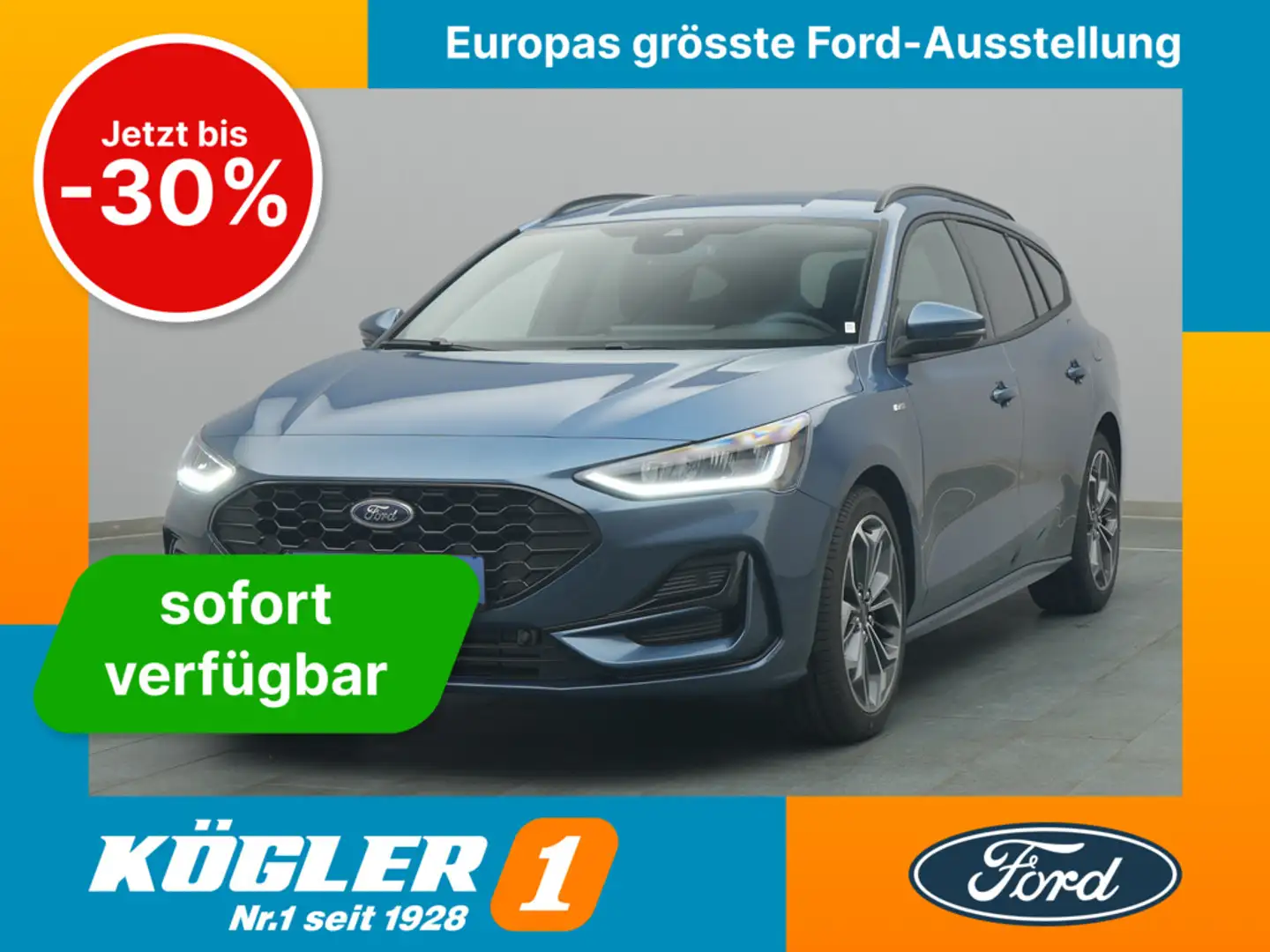Ford Focus Turnier ST-Line X 155PS/Aut./LED -20%* Blau - 1